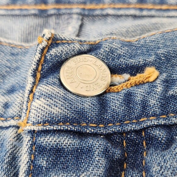 Lands End Jeans Womens 14 Blue Straight Denim 100% Cotton Medium Wash Casual - Picture 12 of 16